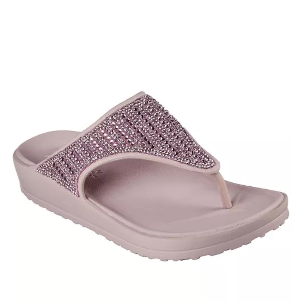 Skechers Women’s Foamies Cali Breeze 2.0 Glimmer Love Flip Flop Sandals Sz 8